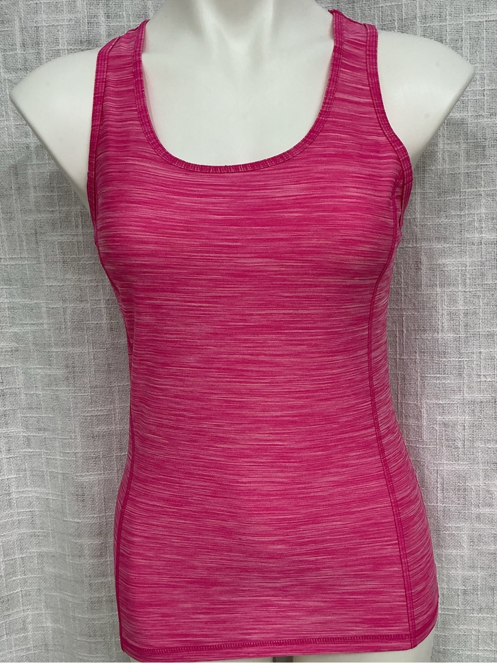 Danskin Now Hot Pink Space-Dye Racerback Tank Top